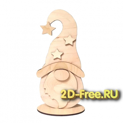 Гном 2D макет для лазерной резки