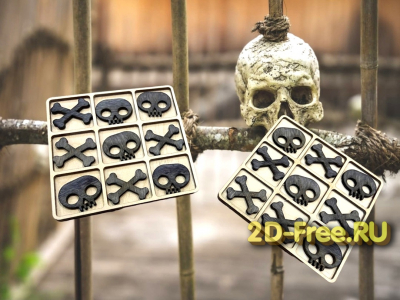 Крестики нолики 2D макет для лазерной резки