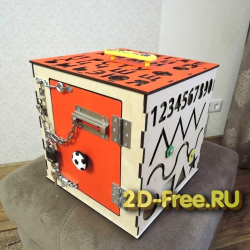 Бизикуб 2D макет для лазерной резки