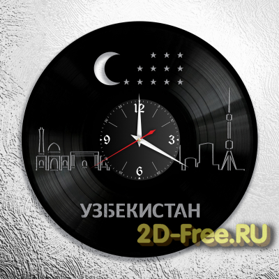 Часы на пластинке города Узбекистан 2