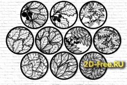 Листья 2D макет для лазерной резки