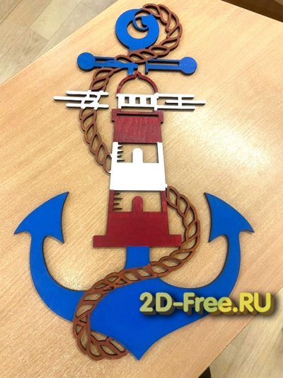 Морская тематика 2D макет для лазерной резки