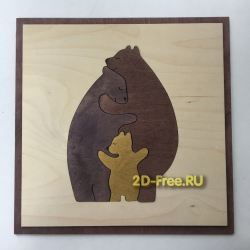 Медведи 2D макет для лазерной резки