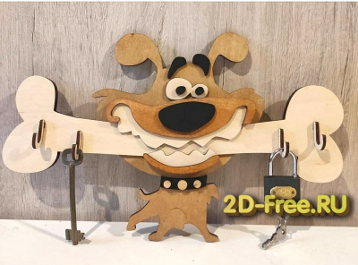 Собачка ключница 2D макет