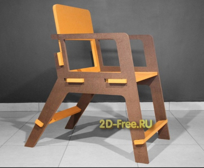 Стул 2D макет для лазерной резки