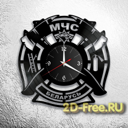 Часы на пластинке профессия МЧС Беларусь