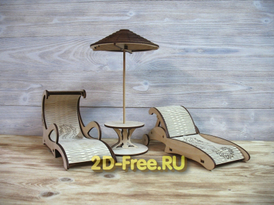 Пляжная мебель 2D макет для лазерной резки