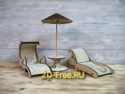 Пляжная мебель 2D макет для лазерной резки