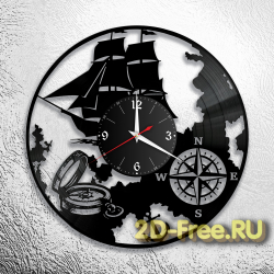 Часы на пластинке море