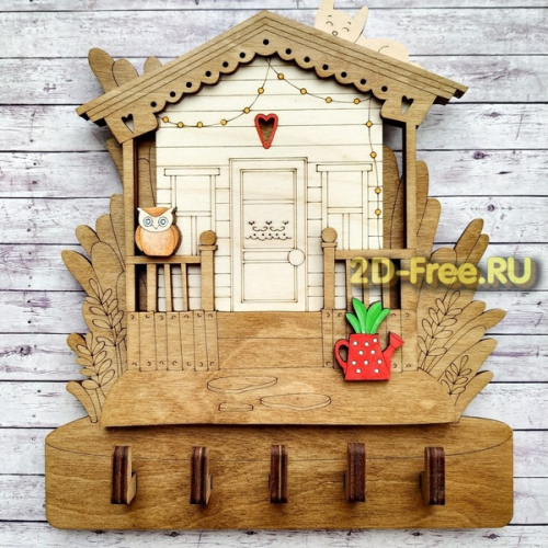 Ключница домик макет LASERCUT