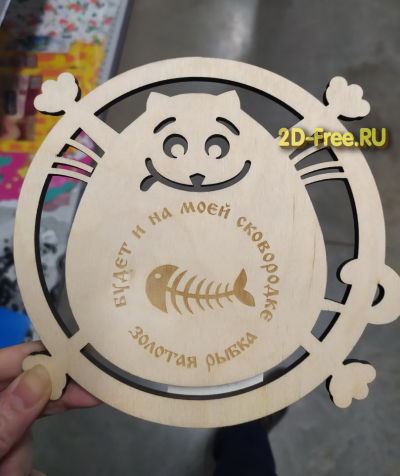 Кот в рамке макет модели cdr