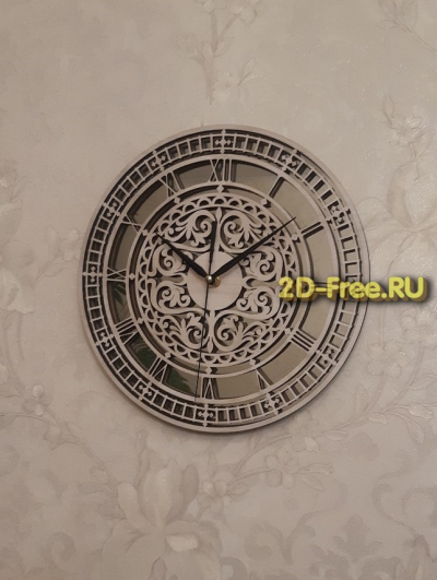 Часы резные макет cdr для чпу