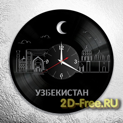 Часы на пластинке Узбекистан 1