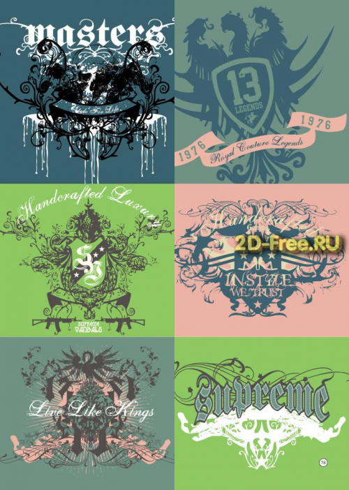 Рисунки на футболки T-shirt vector free 06