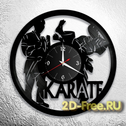 Часы на пластинке спорт каратэ