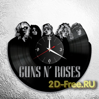 Часы из пластинки музыка Guns and Roses