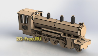 Локомотив 2D макет для лазерной резки