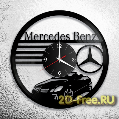 Часы на пластинке авто Мерседес 1