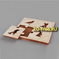 Детский пазл 2D макет для лазерной резки