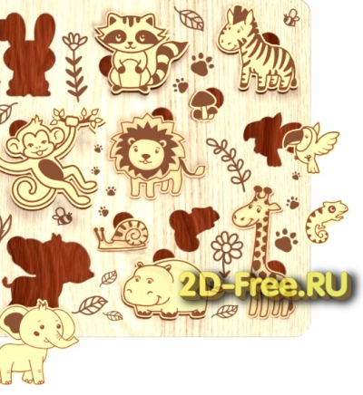 Пазлы мультяшные 2D макет для лазерной резки