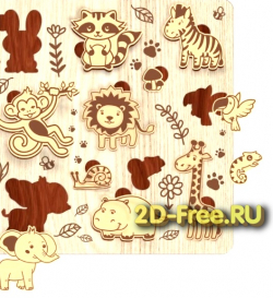 Пазлы мультяшные 2D макет для лазерной резки