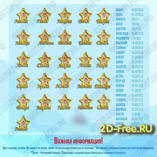 Набор маленьких звезд с именем